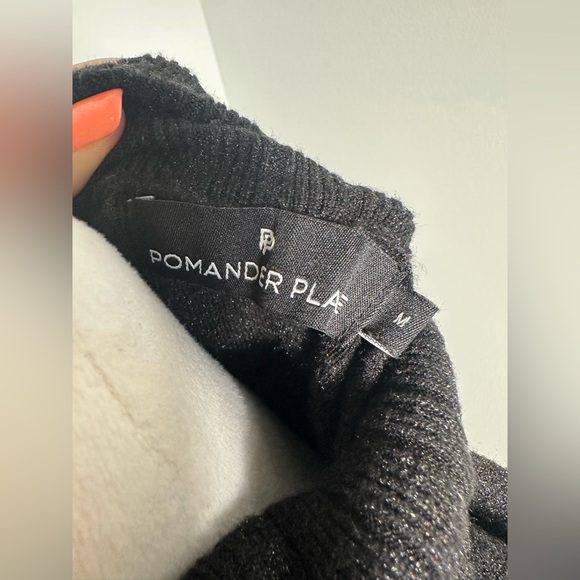 Pomander Place Vivianne Black  Sweater Turtleneck Dress Size Medium - Picture 10 of 17